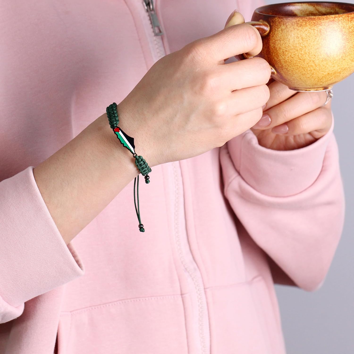 Palestina-kaartarmband, handgemaakte, verstelbare sieraden van touw, Midden-Oosters geloofsgeschenk voor mannen en vrouwen, unisex culturele armband YA5882