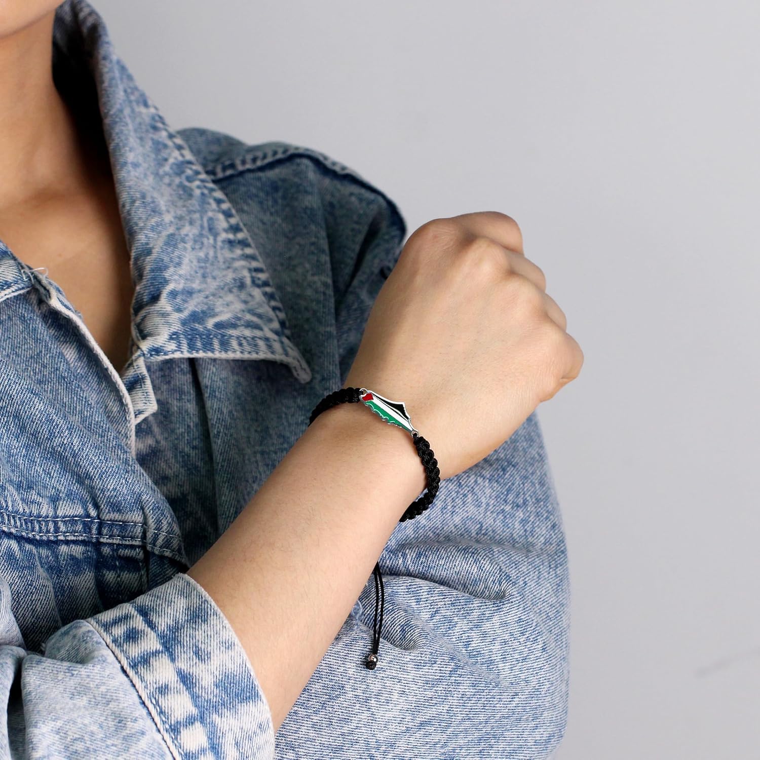 Palestina-kaartarmband, handgemaakte, verstelbare sieraden van touw, Midden-Oosters geloofsgeschenk voor mannen en vrouwen, unisex culturele armband YA5882