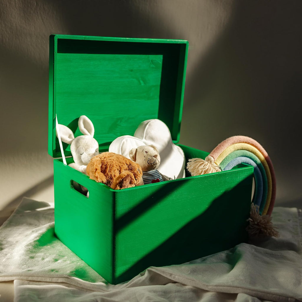Creative Deco Grote Houten Doos Opberg-Kist | 30 x 20 x 14 cm (+/-1cm) | Met Deksel en Handvat | Perfect voor Documenten, Voorwerpen, Speelgoed, Gereedschap, Kerstmis | RUW EN ONVERZEGELD