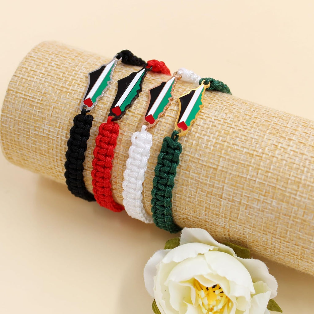 Palestina-kaartarmband, handgemaakte, verstelbare sieraden van touw, Midden-Oosters geloofsgeschenk voor mannen en vrouwen, unisex culturele armband YA5882