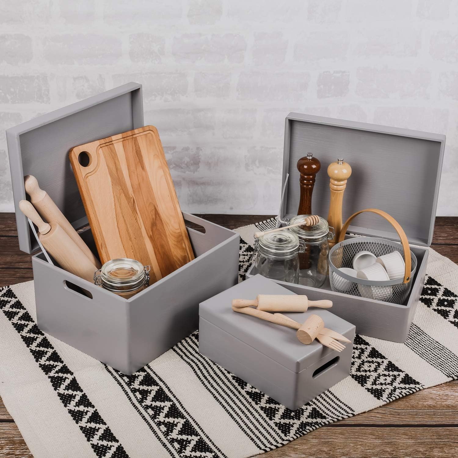 Creative Deco Grote Houten Doos Opberg-Kist | 30 x 20 x 14 cm (+/-1cm) | Met Deksel en Handvat | Perfect voor Documenten, Voorwerpen, Speelgoed, Gereedschap, Kerstmis | RUW EN ONVERZEGELD