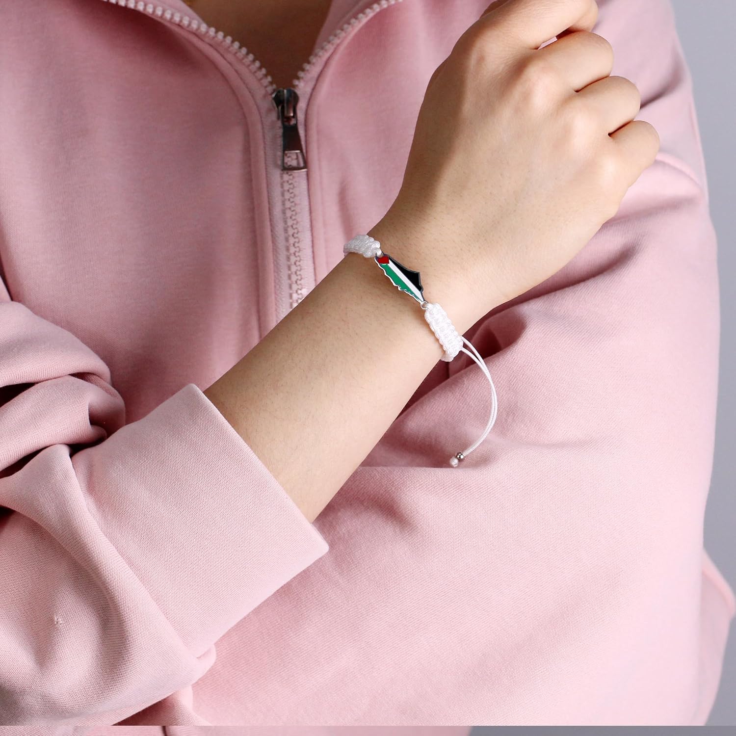Palestina-kaartarmband, handgemaakte, verstelbare sieraden van touw, Midden-Oosters geloofsgeschenk voor mannen en vrouwen, unisex culturele armband YA5882
