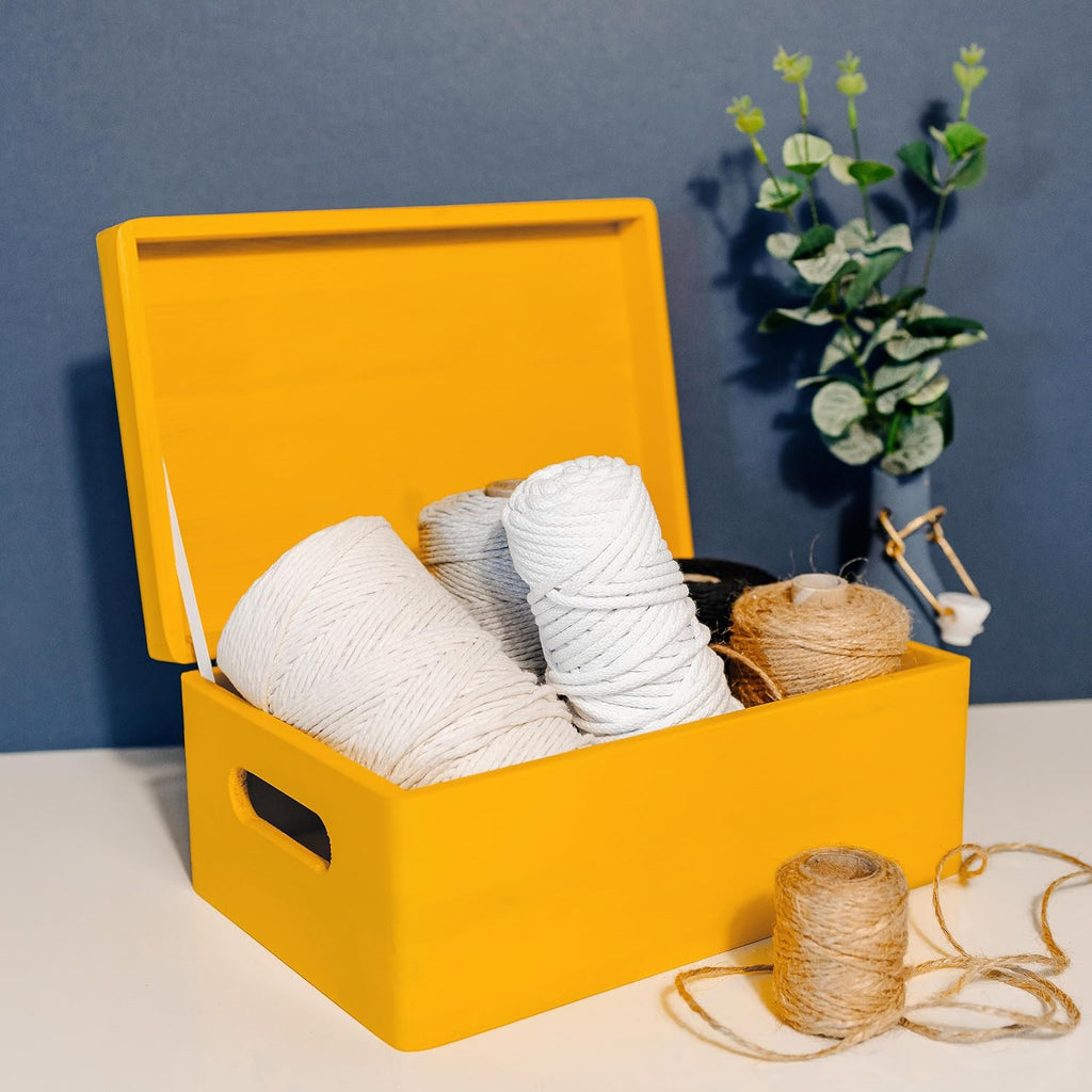 Creative Deco Grote Houten Doos Opberg-Kist | 30 x 20 x 14 cm (+/-1cm) | Met Deksel en Handvat | Perfect voor Documenten, Voorwerpen, Speelgoed, Gereedschap, Kerstmis | RUW EN ONVERZEGELD