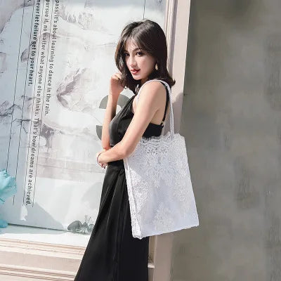 NEW Lace Ladies Handbag Summer Beach Wedding Bridal Party Hand Bag Bolsa Feminina Women's Shoulder Bag Shopping Bag