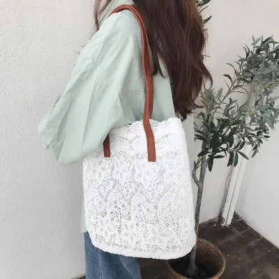 NEW Lace Ladies Handbag Summer Beach Wedding Bridal Party Hand Bag Bolsa Feminina Women's Shoulder Bag Shopping Bag