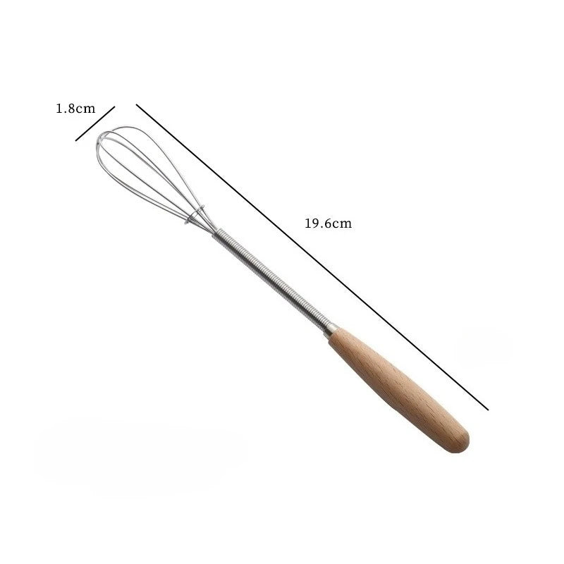 Stainless Steel Mini Egg Beater Wooden Handle Whisk Egg Mixer Baking Baking Set Home Cake Tools Kitchen Accessories