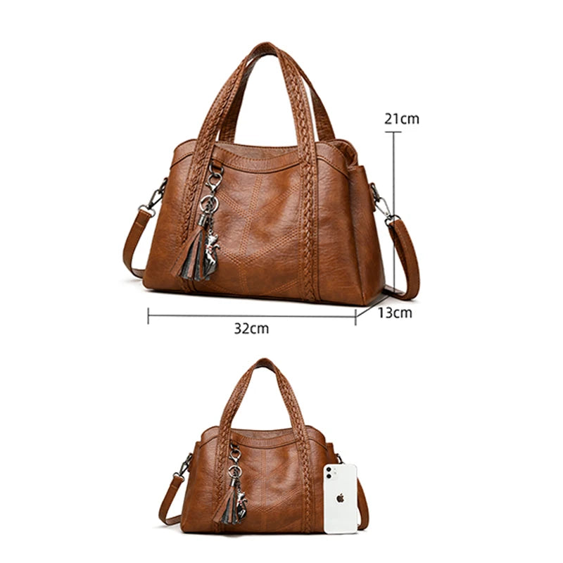 Luxury Handbags Women Leather Shoulder Bags Designer Ladies Crossbody Hand Bags for Women 2025 High Capacity Casual Tote Bag Sac