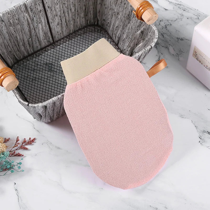 Exfoliating Glove for Body & Face - Bath & Shower Scrub for Deep Cleaning, Tan Removal and Massage