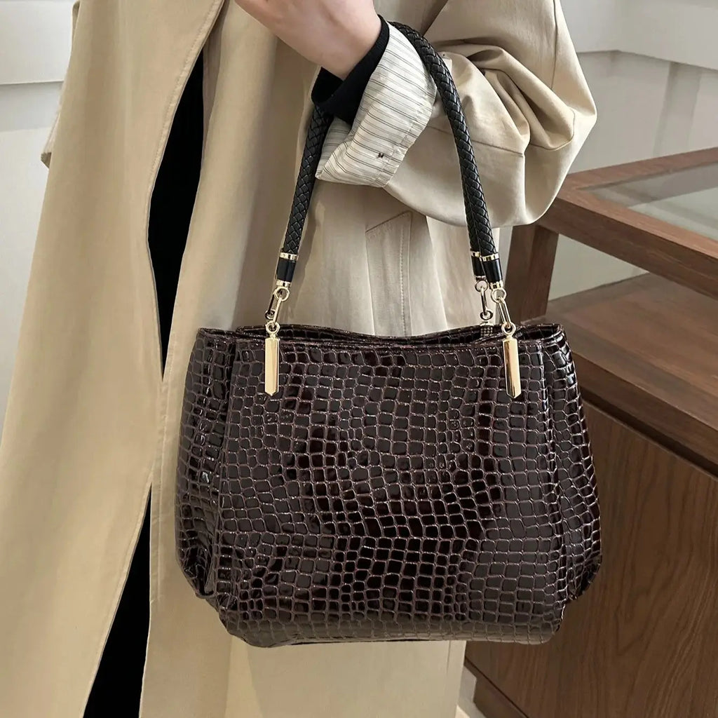 Luxury Ladies Hand Bags Purse Fashion Shoulder Bags Bolsa Sac Crocodile Famous Designer Brand Bags Women Leather Handbags