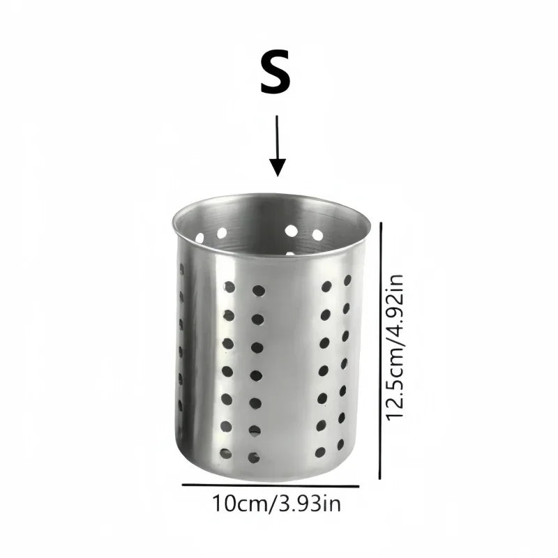 1/2 Piece  Steel Stainlesscylindrical Chopstick Cutlery Storage Box Suitable for Home Kitchens, Restaurants, and Dormitories