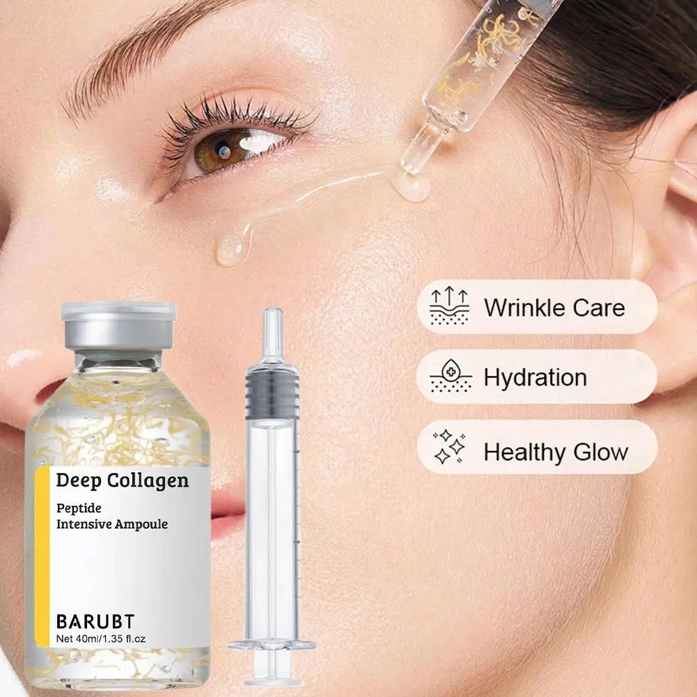 Korean Silk Collagen Essence Serum Deep Peptide Intensive Revitalizing Face Cream Anti-Wrinkle Firming Lifting Skin Care 40ml