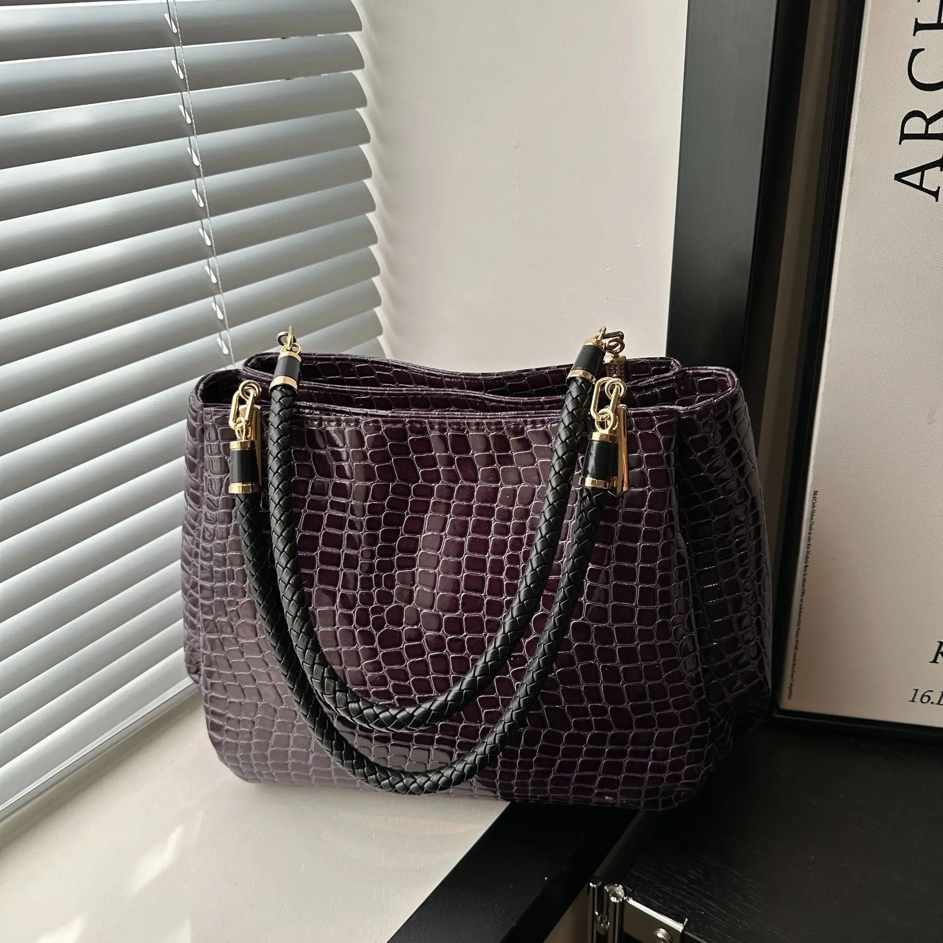 Luxury Ladies Hand Bags Purse Fashion Shoulder Bags Bolsa Sac Crocodile Famous Designer Brand Bags Women Leather Handbags