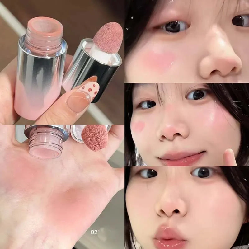 Korean Liquid Powder Blusher Natural Enhancement Color Low Saturation Matte Multi-purpose Powder Blusher Liquid Water Gloss