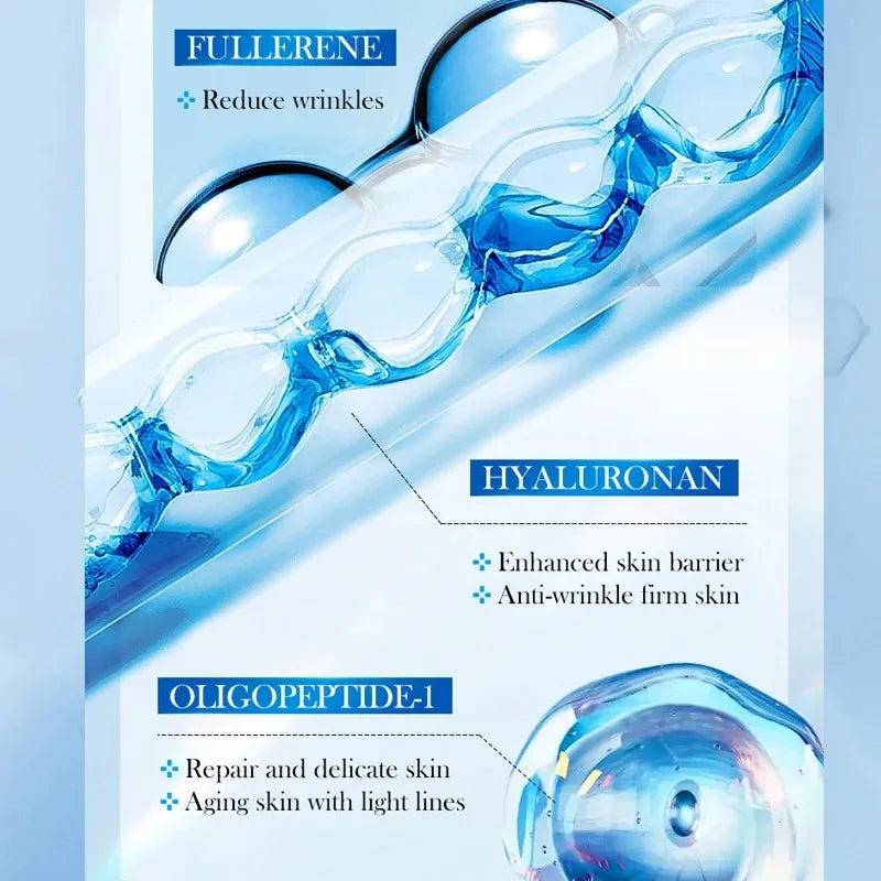 Hyaluronic Acid Face Serum Anti-Aging Deep Nourishment Fullerene Collagen Wrinkle Essence Whitening Lifting Skin Care