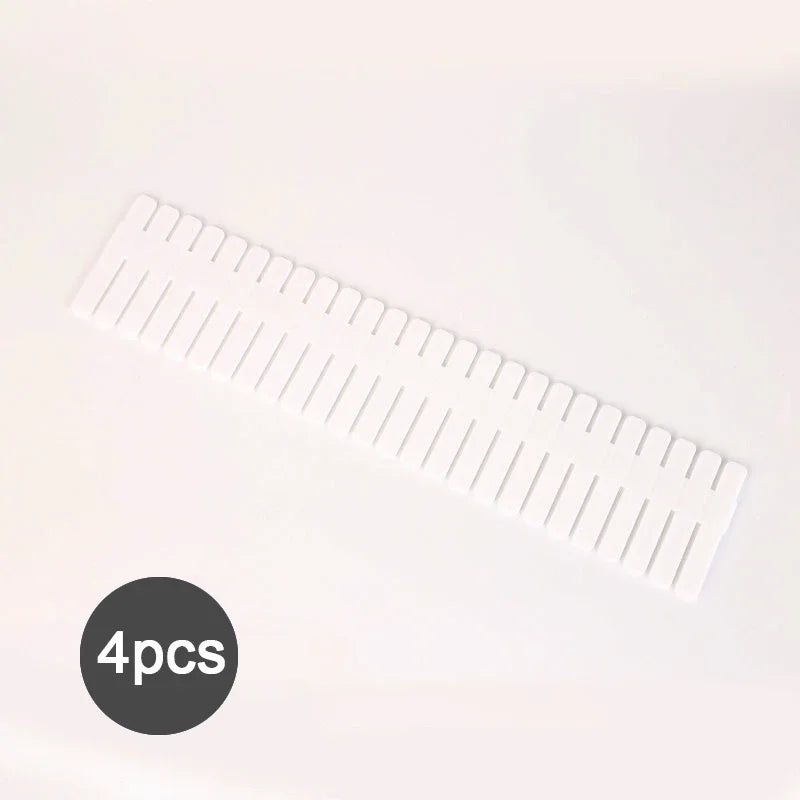 4PCS Adjustable Drawer Divider Partition Durable Storage Organiser Makeup Sock Underwear Drawer Organizer Board of Cabinets