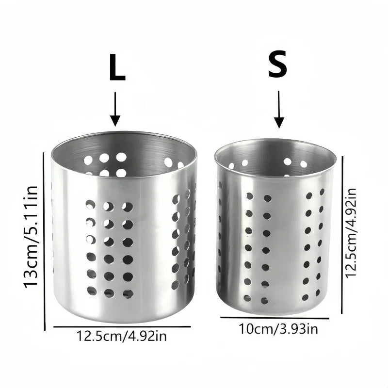 1/2 Piece  Steel Stainlesscylindrical Chopstick Cutlery Storage Box Suitable for Home Kitchens, Restaurants, and Dormitories