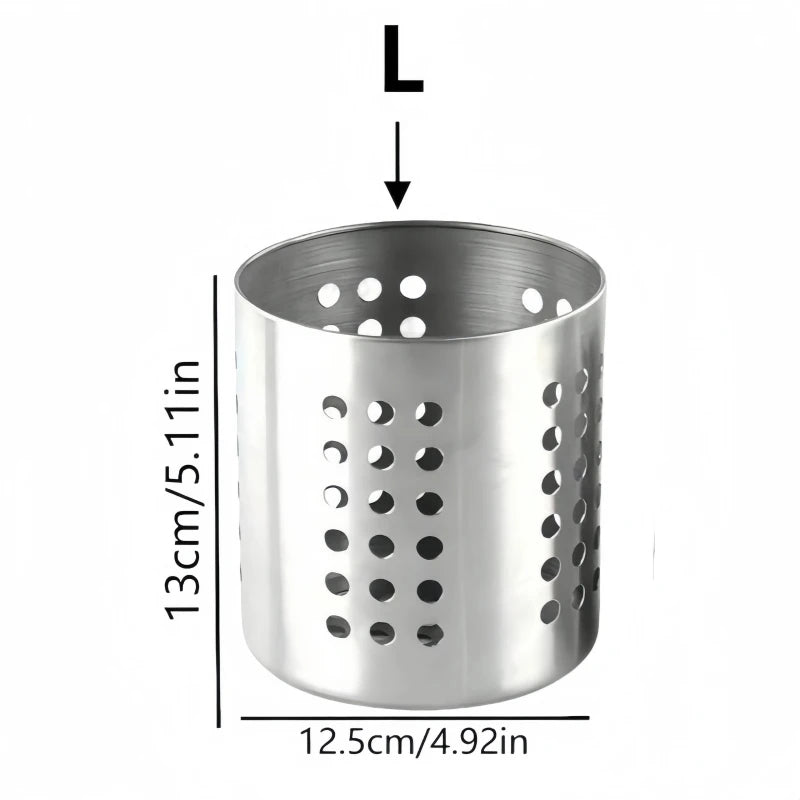 1/2 Piece  Steel Stainlesscylindrical Chopstick Cutlery Storage Box Suitable for Home Kitchens, Restaurants, and Dormitories