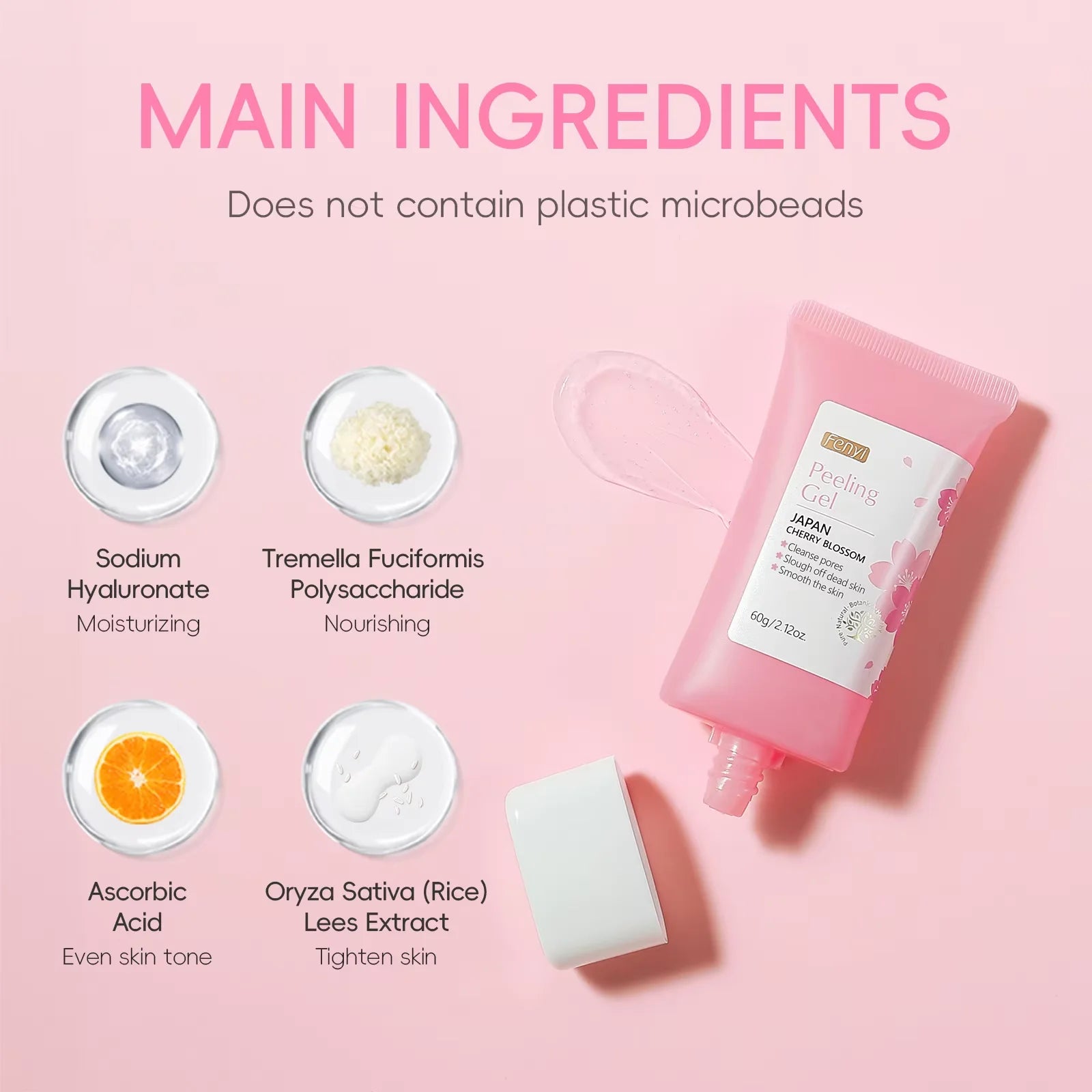 Sakura Face Deep Cleaning Exfoliating Gel Skin Care Whitening Moisturizer Repair Facial Scrub Skin Care 60g