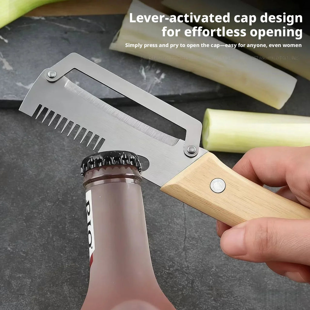2026 New Paring Knife Ergonomic Wood Handle Knife Stainless Steel Vegetable Peeler with Wooden Handle 2-in-1 Fruit Potato Peeler