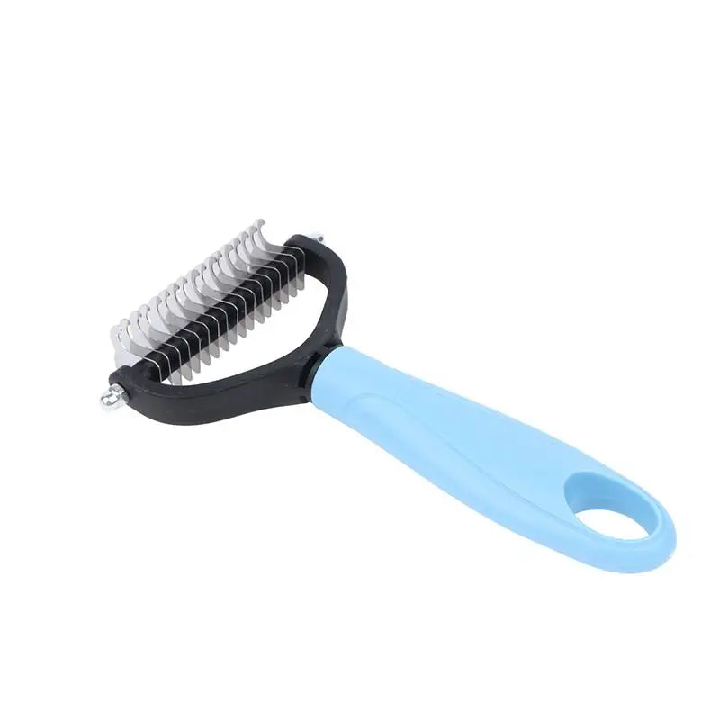 Professional Pet Deshedding Dematting Brush 2 Sided Dog Cat Hair Remover Easy Grip for Daily Pet Care GroomingHot