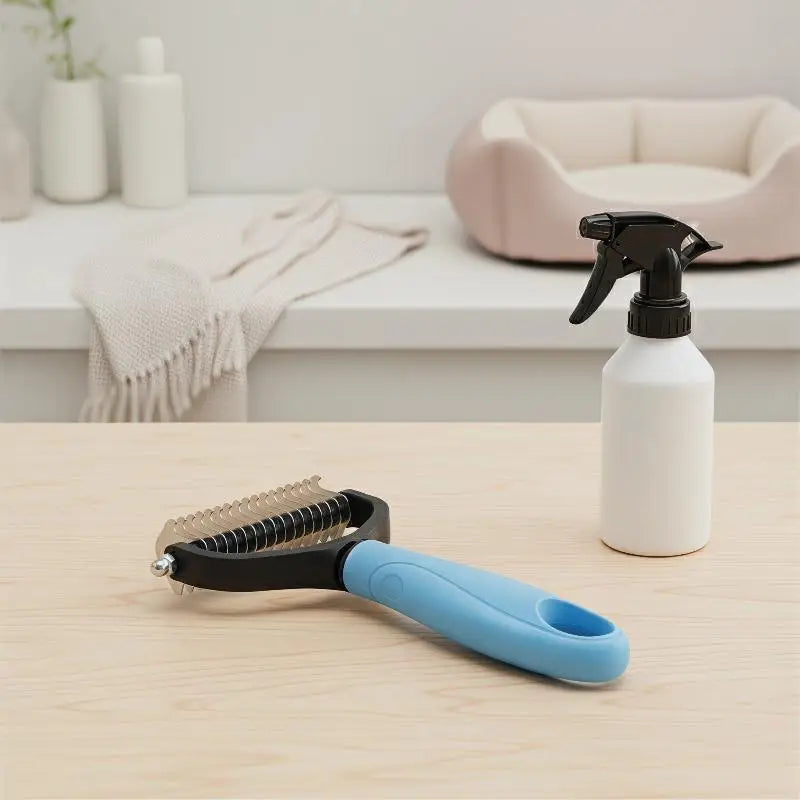 Professional Pet Deshedding Dematting Brush 2 Sided Dog Cat Hair Remover Easy Grip for Daily Pet Care GroomingHot