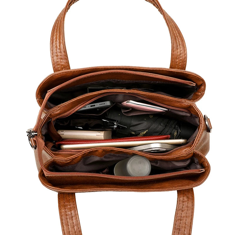 Luxury Handbags Women Leather Shoulder Bags Designer Ladies Crossbody Hand Bags for Women 2025 High Capacity Casual Tote Bag Sac