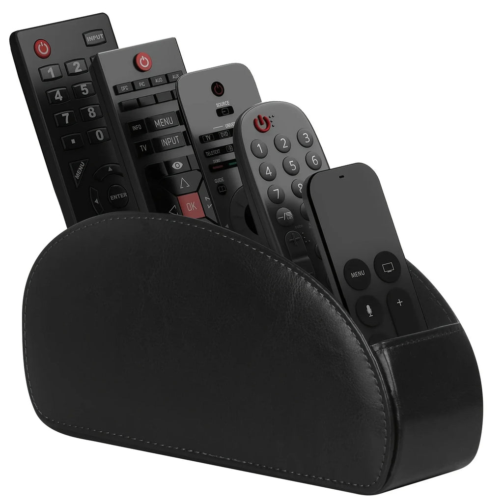 5 Compartments Remote Control Box Living Room Desktop Storage Box PU Leather Air Conditioner TV Remote Control Bracket Storage