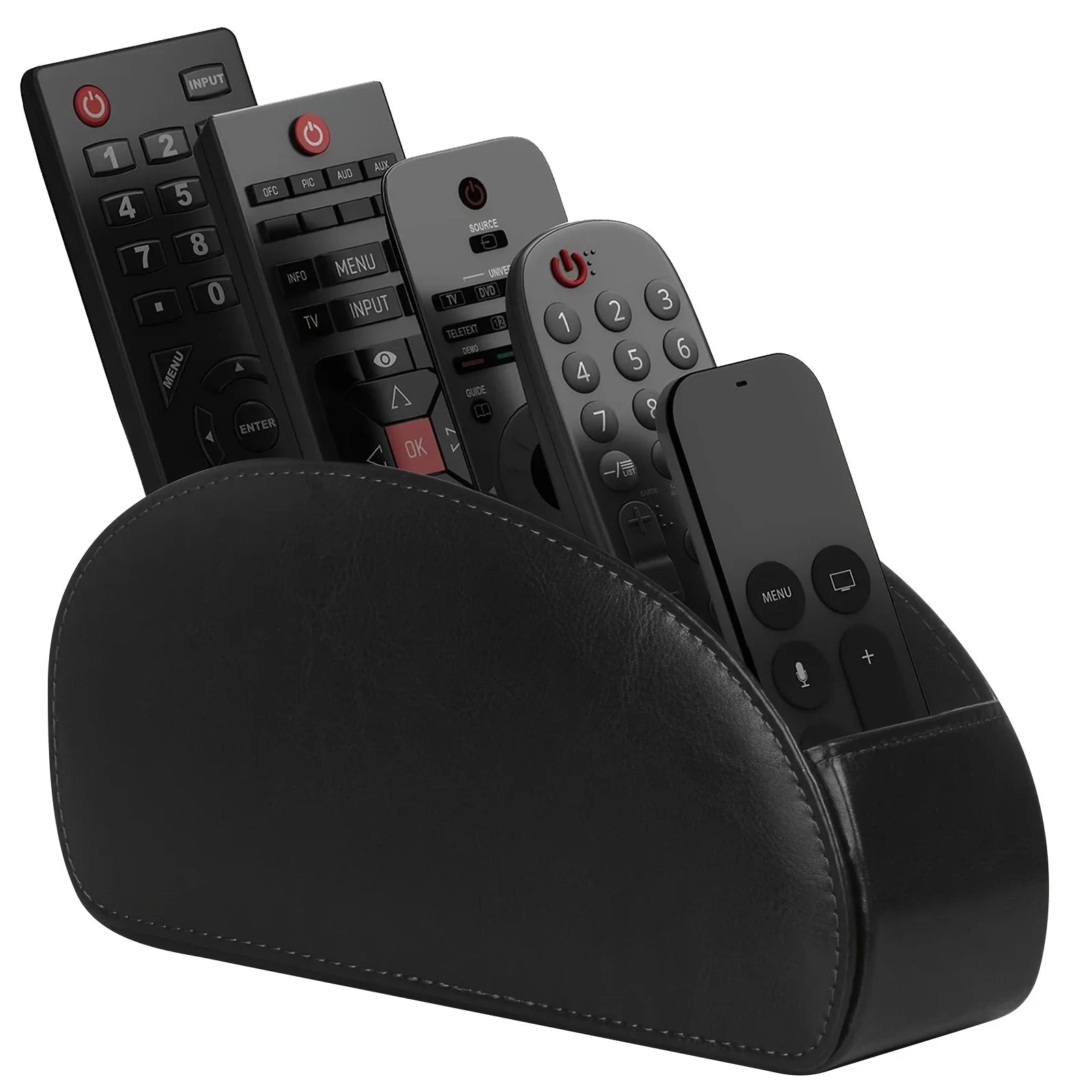 5 Compartments Remote Control Box Living Room Desktop Storage Box PU Leather Air Conditioner TV Remote Control Bracket Storage