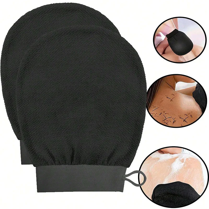 Exfoliating Glove for Body & Face - Bath & Shower Scrub for Deep Cleaning, Tan Removal and Massage