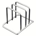 1pc Space-Saving Stainless Steel Pot Lid and Cutting Board Organizer Combo - Heavy-Duty Countertop Rack, kitchen organizer