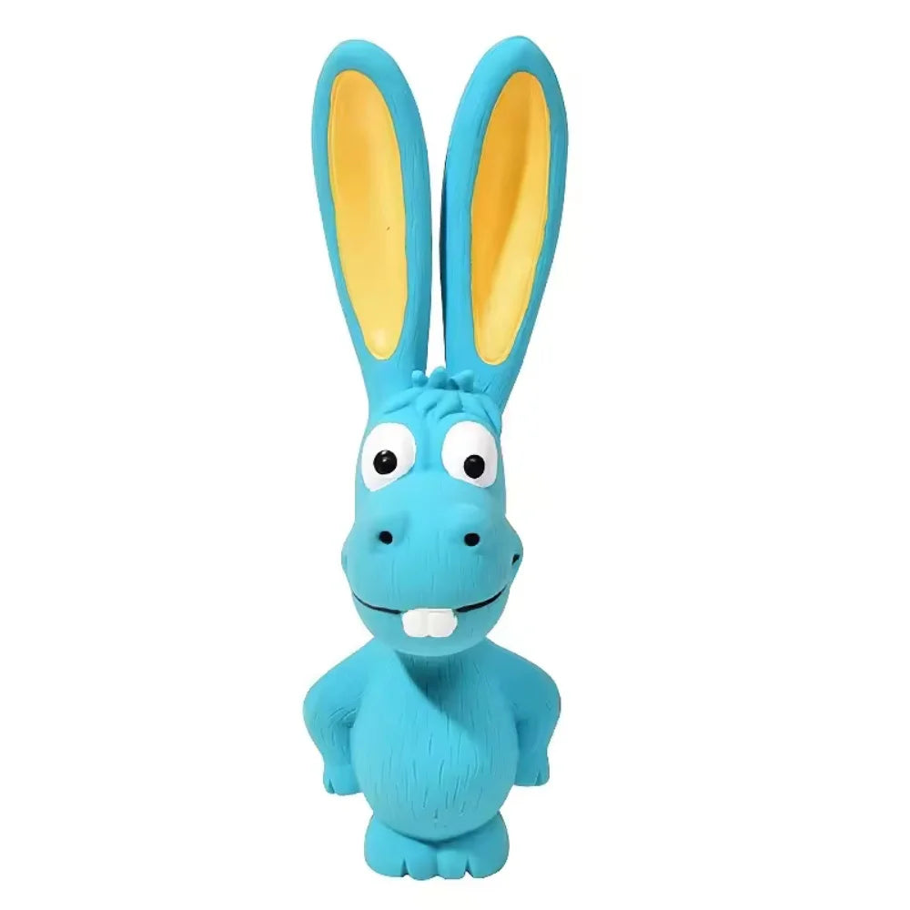 Dog Latex Chew Toy Naughty Rabbit Squeaky Long Ears Natural Rubber Puppy Teething Durable Pet Supplies