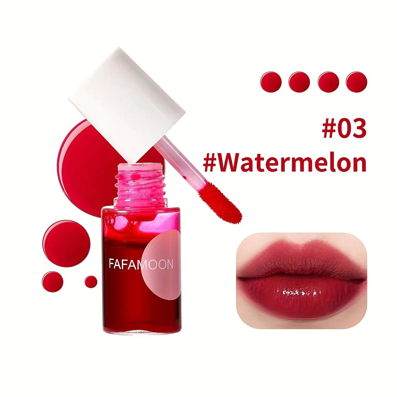 4 Color Fruity Lip Tint Water Gloss Tint, Moisturizing Waterproof Liquid Lipstick, Non-Stick, High Pigment, Long-Lasting Colors