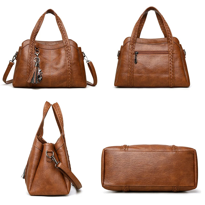 Luxury Handbags Women Leather Shoulder Bags Designer Ladies Crossbody Hand Bags for Women 2025 High Capacity Casual Tote Bag Sac