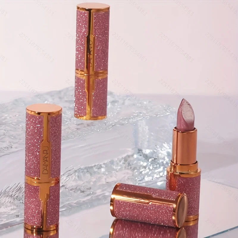Rose smoke powder, bright starry sky, glossy velvet texture, durable, make your lips shiny, waterproof, anti-fouling.