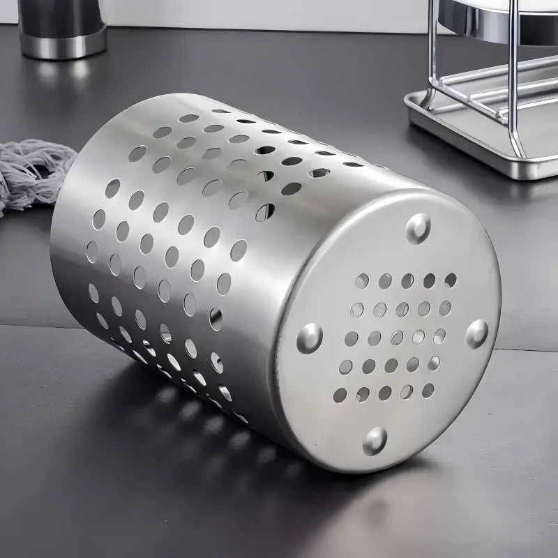 1/2 Piece  Steel Stainlesscylindrical Chopstick Cutlery Storage Box Suitable for Home Kitchens, Restaurants, and Dormitories