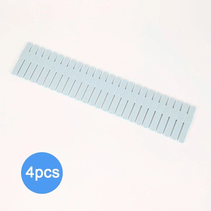 4PCS Adjustable Drawer Divider Partition Durable Storage Organiser Makeup Sock Underwear Drawer Organizer Board of Cabinets
